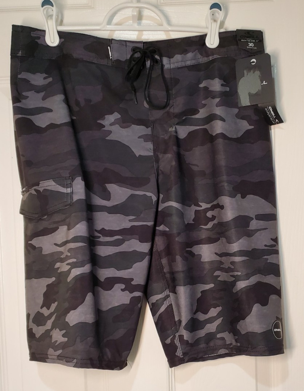 O’Neill Hyperfreak Boardshorts Mens 30 Camo Stretch Surf Swim Trunks NWT